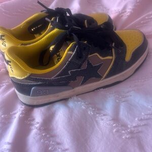 Black and Yellow Sneakers Bape